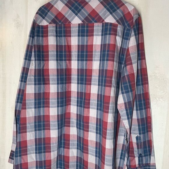 Browning red blue plaid long sleeve button front shirt size x large - Picture 4 of 10
